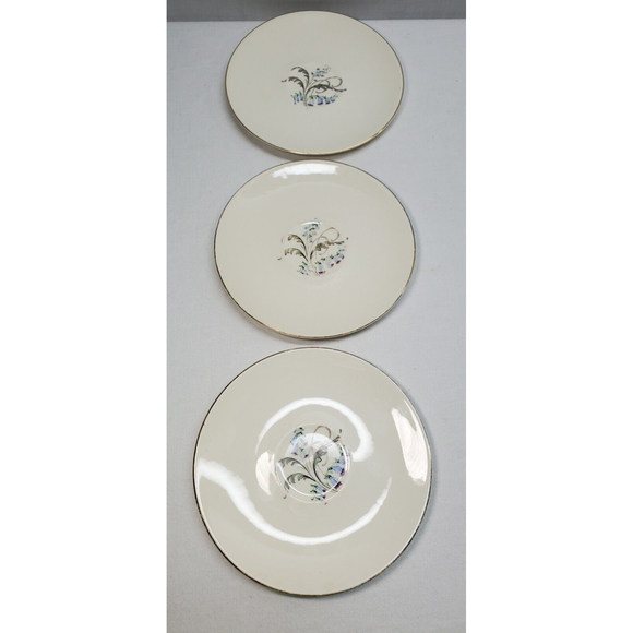 3 Edwin Knowles China Blue Bells Saucers - Picture 1 of 12